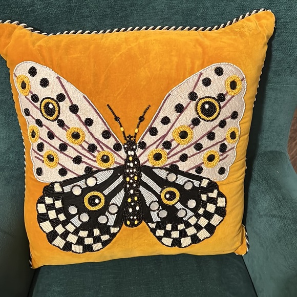 Mackenzie Childs spot on butterfly pillows.SOLD ON ANOTHER APP - Picture 3 of 4